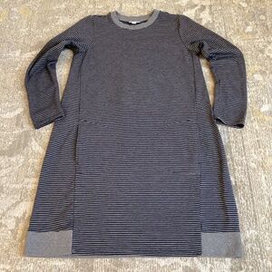 J.Jill Long sleeve tunic striped grey pullover dress cotton modal size small